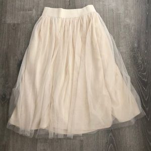 Cream Tulle midi skirt